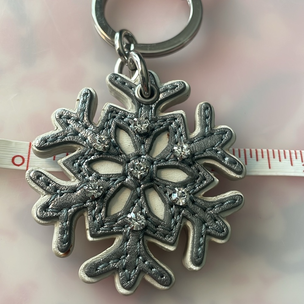 Coach Snowflake with Clear Rhinestone Key Chain - Picture 4 of 5